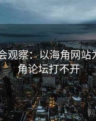 2025社会观察：以海角网站为例，海角论坛打不开