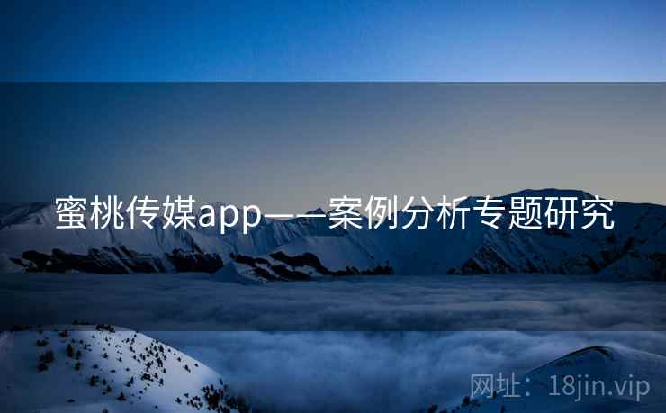 蜜桃传媒app——案例分析专题研究