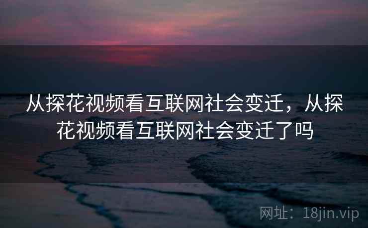 从探花视频看互联网社会变迁，从探花视频看互联网社会变迁了吗